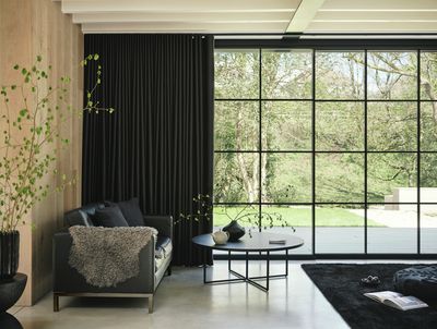 Systèmes de rideaux, SG 5600, Deep, Private House, Cardiff, United Kingdom, Black