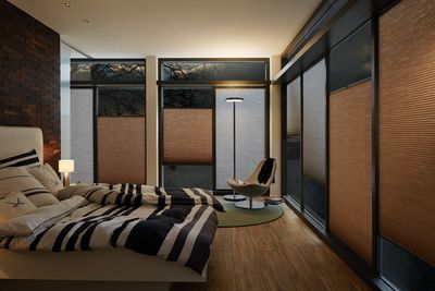 Systèmes de stores plissés, SG 8500, DUETTE® Fixé Unix Dark, Col 20074 / 20077, BB35