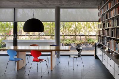 Systèmes stores enrouleurs, SG 4930, Multiscreen 1-10%, Room shot "Bateman's Row Penthouse Apartment", London, United Kingdom