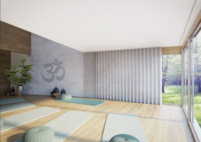 Systèmes de rideaux, SG 3870, Yoga room, recessed curtain track